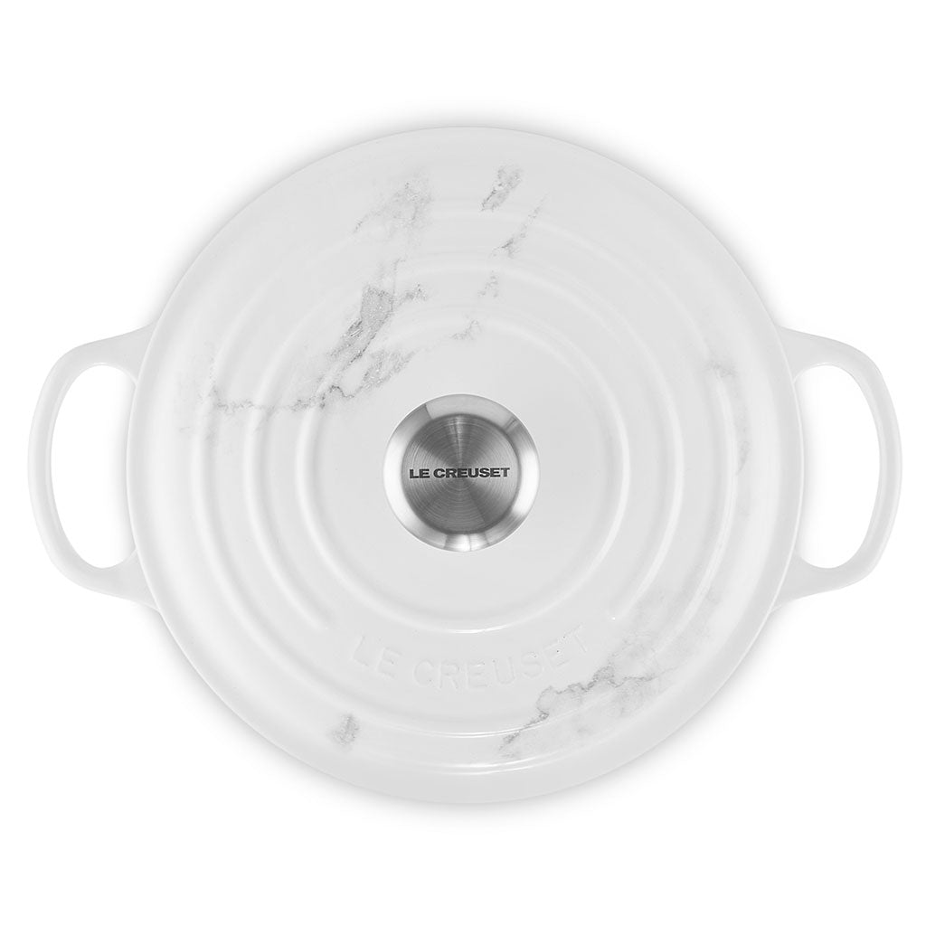 Cocotte de hierro White Marble Le Creuset (Edición Limitada)-LEC21177248691430