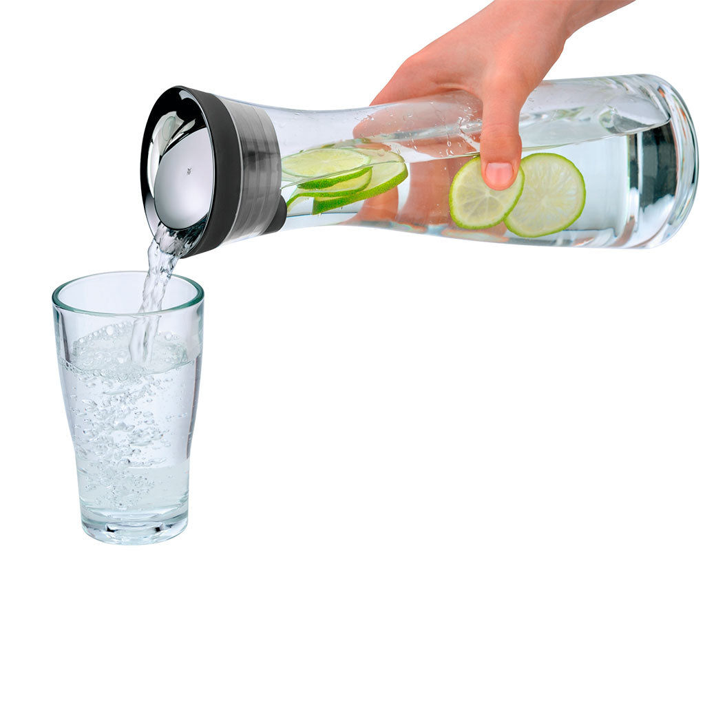 Botella de cristal con colador y tapa oscilante WMF-