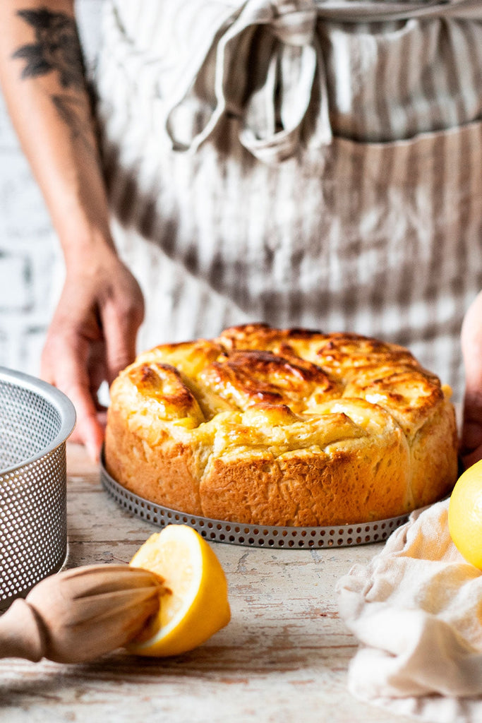 Brioche chinois con crema de limón