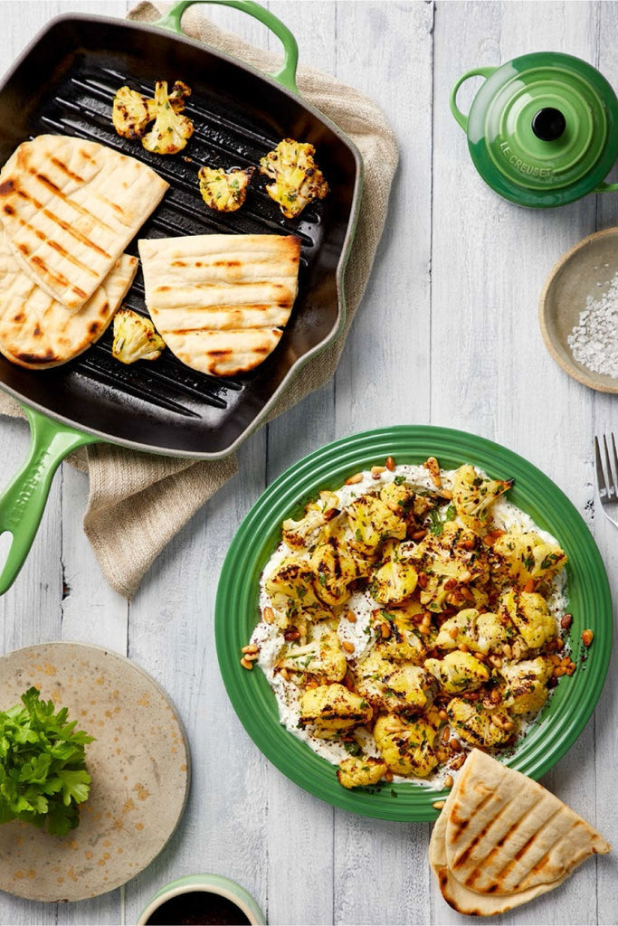 Coliflor asada en sartén con mantequilla de azafrán-Claudia&amp;Julia