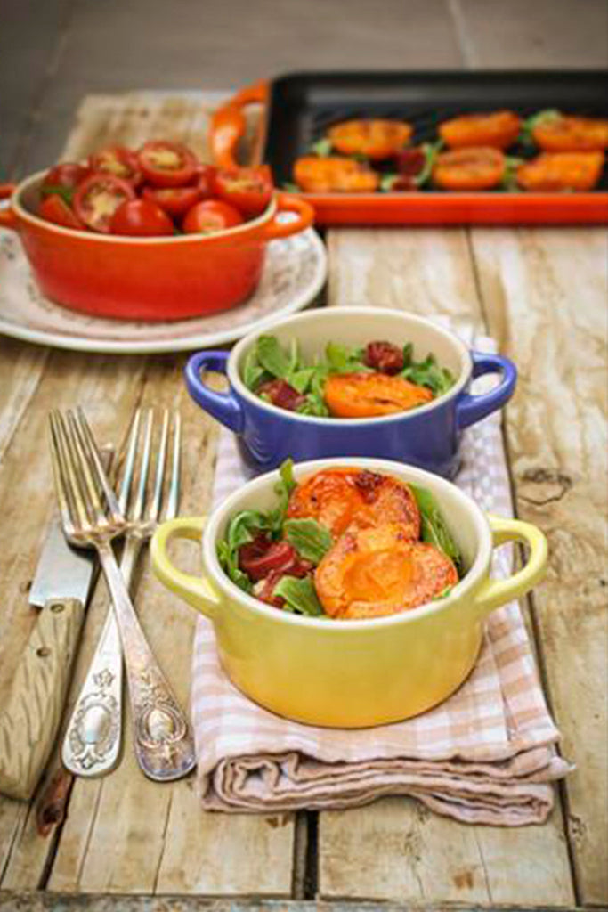 Albaricoques a la parrilla con jamón ibérico