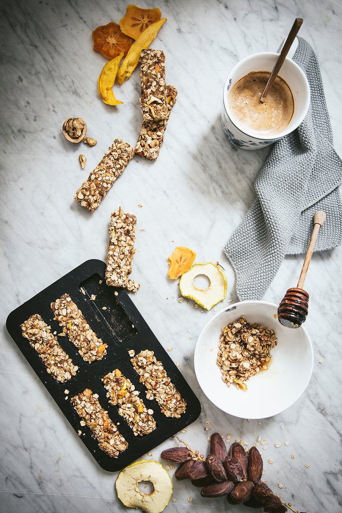 Barritas de avena y frutas desecadas