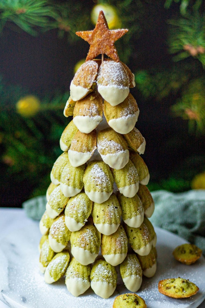 Madeleines de pistacho navideñas