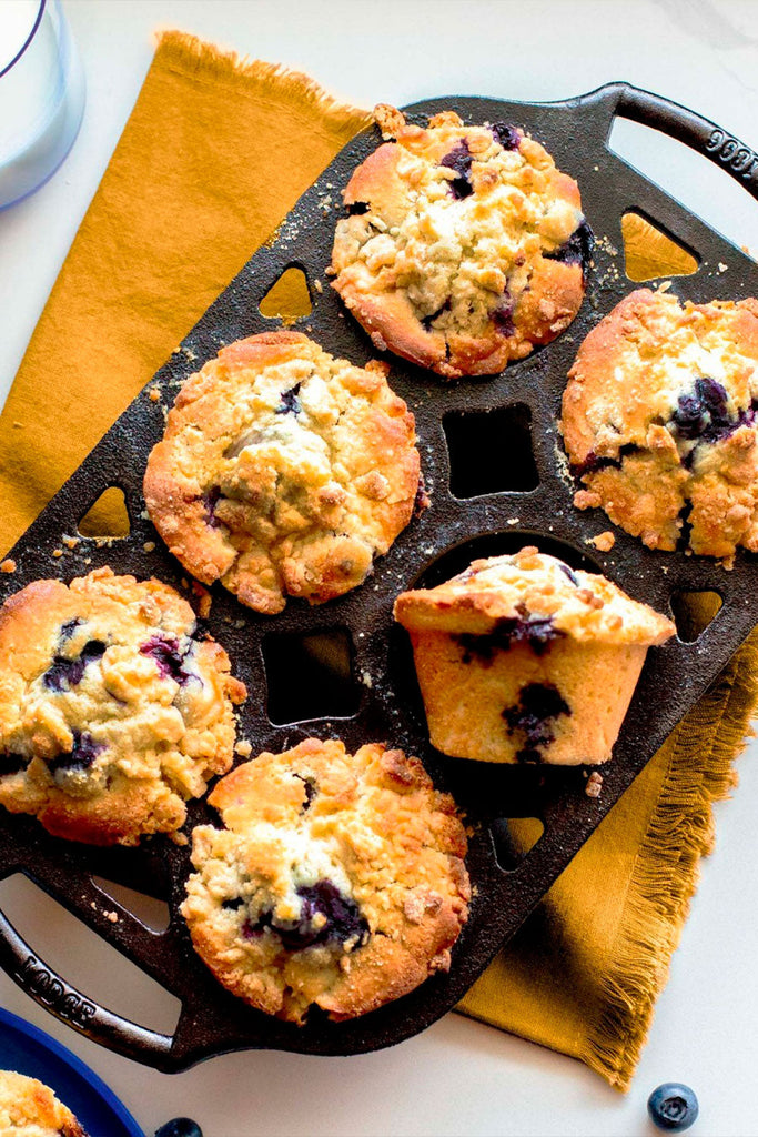 Muffins de arándanos con streusel