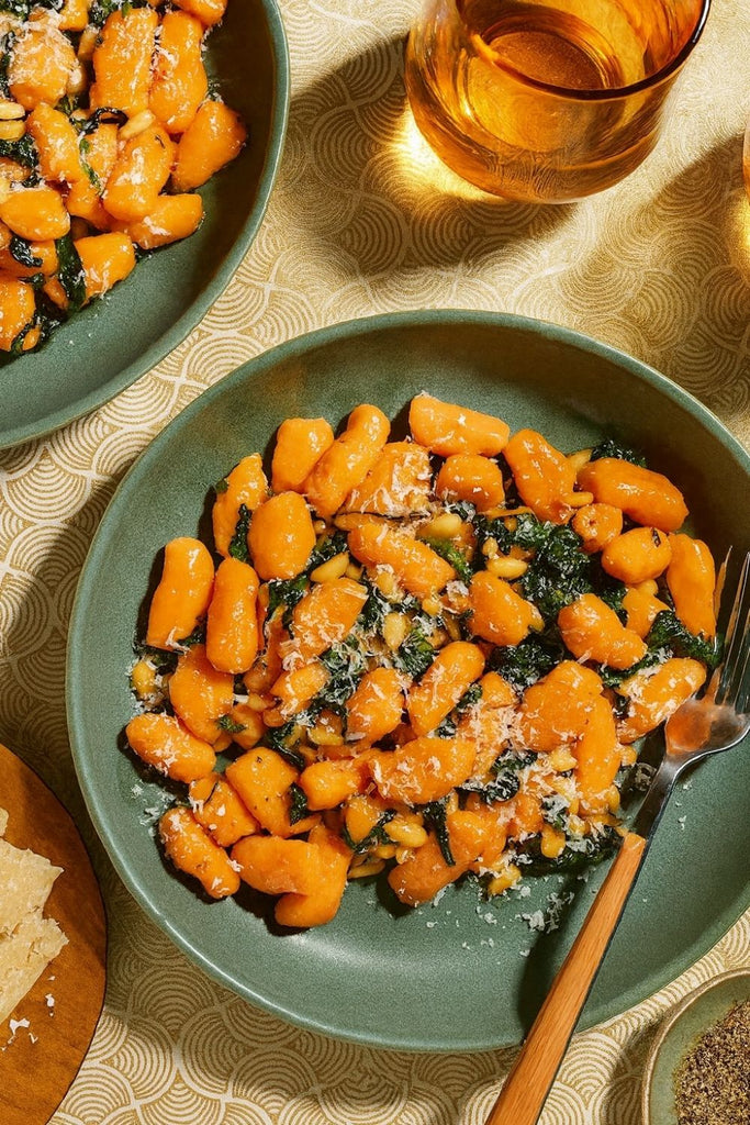 Ñoquis de boniato con miel