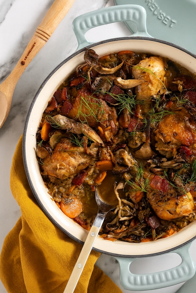 Pollo al vino con sidra