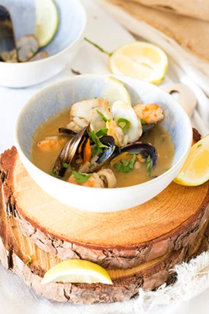 Sopa marinera con arroz