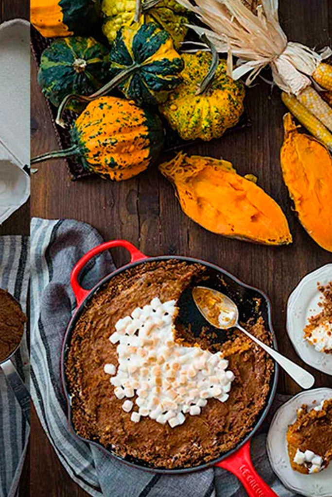 Pie de batatas con marshmallows