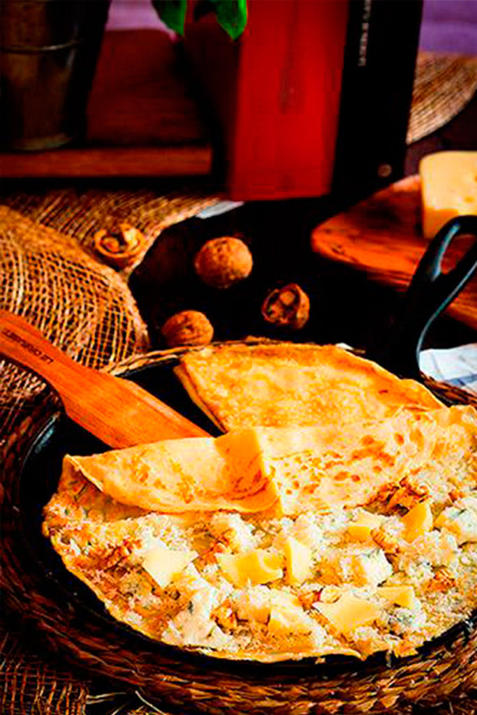 Crepe de quesos y nueces y crepe caprese