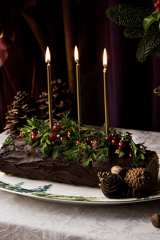 Tronco de Navidad de mascarpone, cereza y chocolate