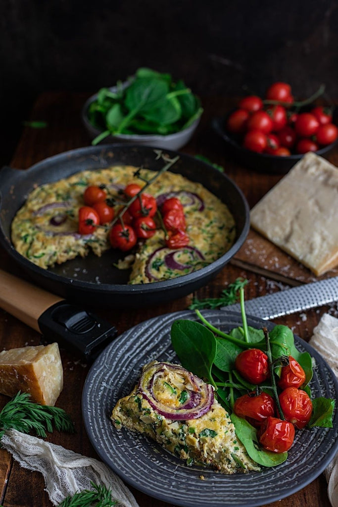 Frittata de verduras con parmesano