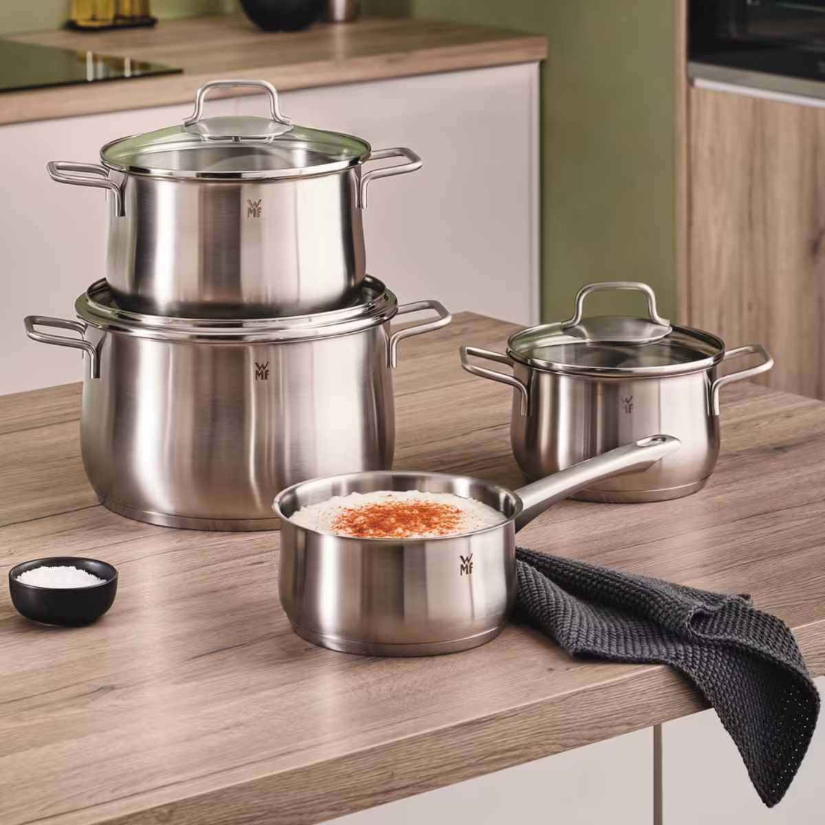 WMF Brillant Topfset aus Edelstahl, 4 und 6 Teile