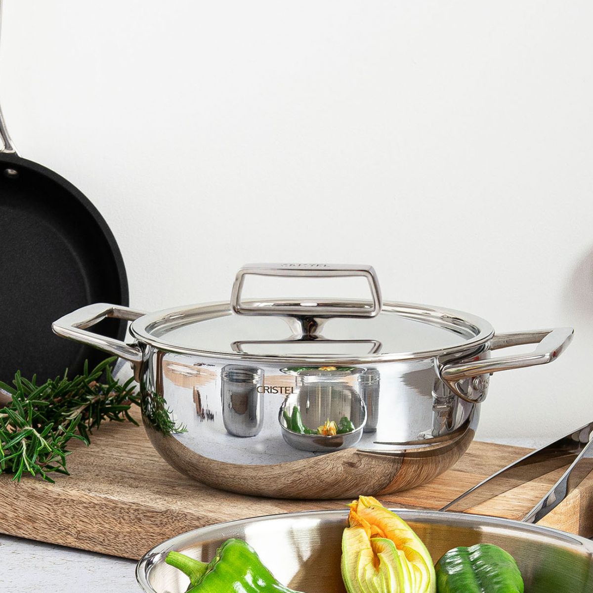 Casseruola In Acciaio Inox 304 Da 3 Litri Con Coperchio - 5 Strati, Adatta A Induzione E Forno Fino A 500°C - Rivestimento Ceramico Antiaderente