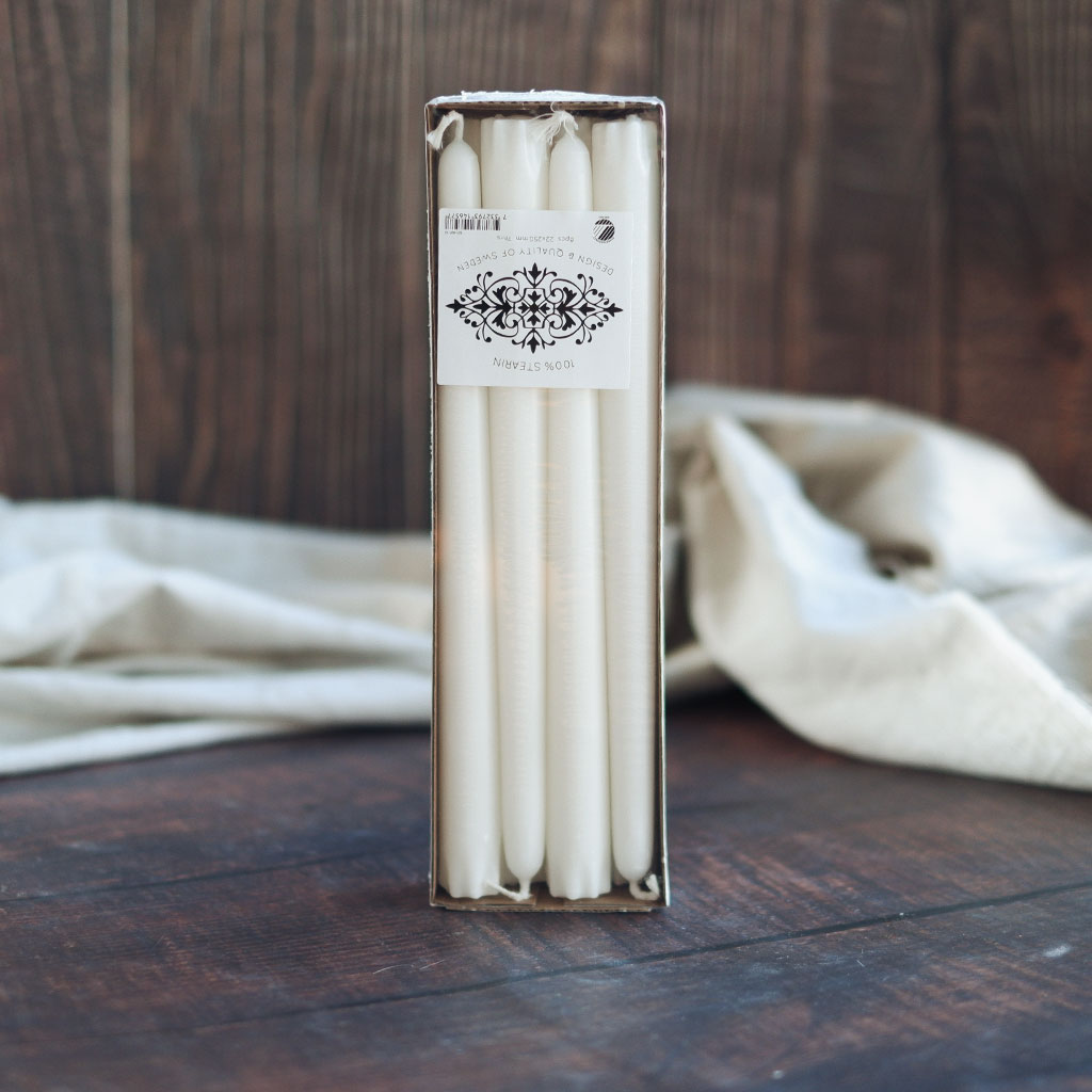 Candele coniche 2,2 cm h. 40 cm 6 pezzi - Panna Candele coniche 2,2 cm h. 40 cm 6 pezzi - Panna