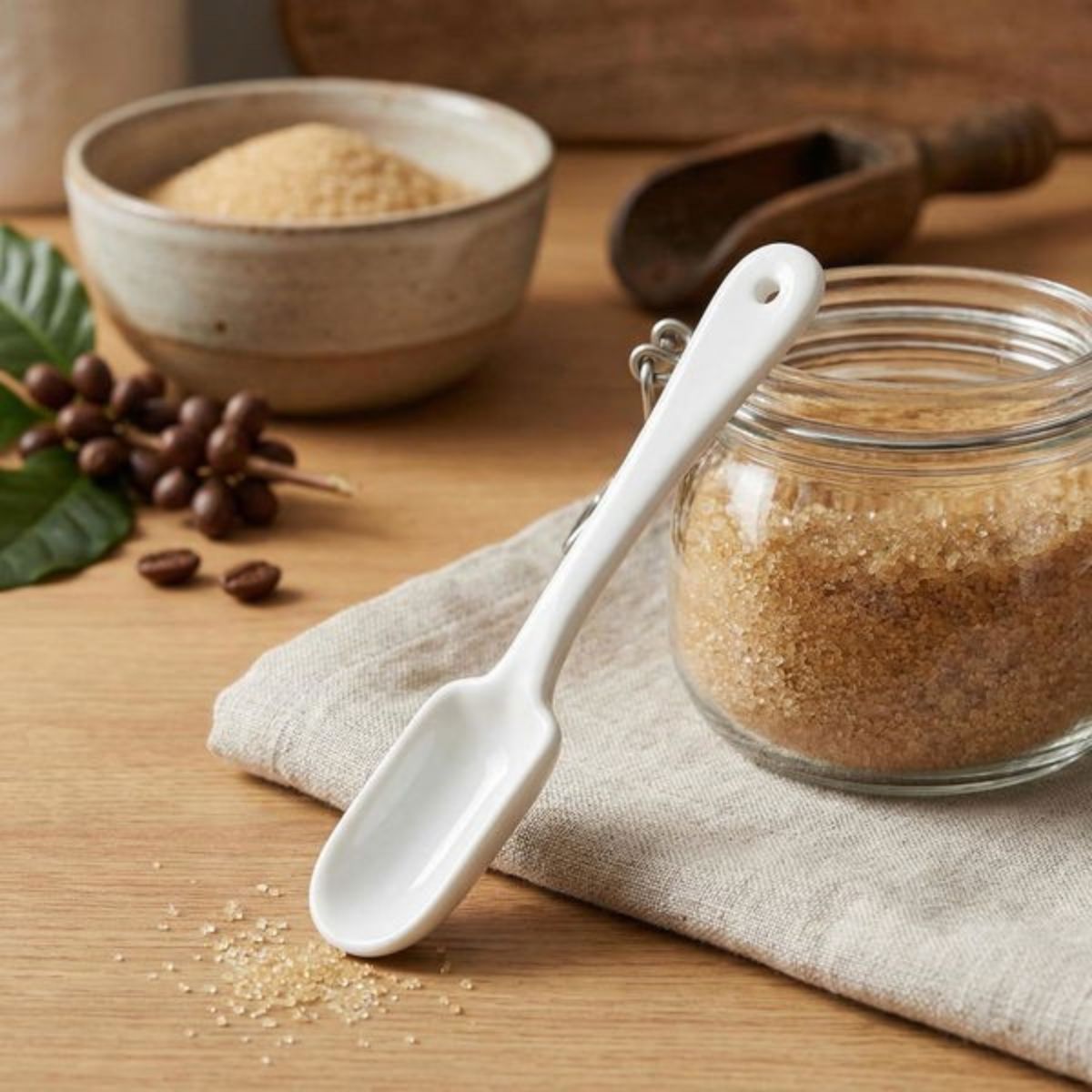Porzellanlöffel für Zucker und Kaffee Trattoria La Porcellana Bianca