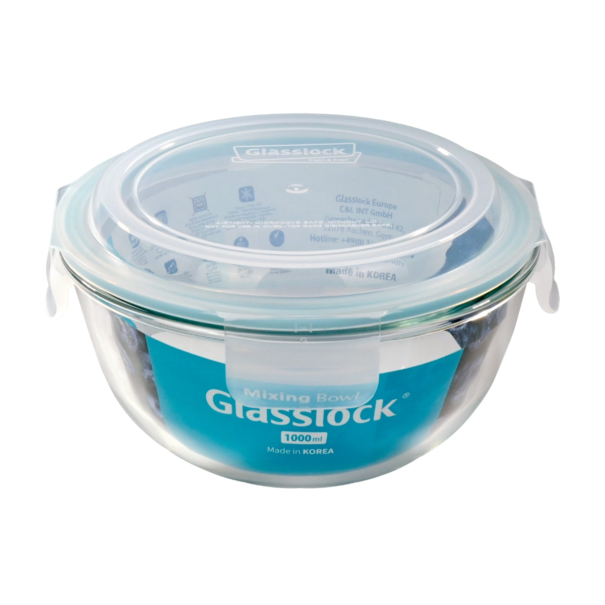 Glasslock Glashermetische Salatschüssel mit Deckel