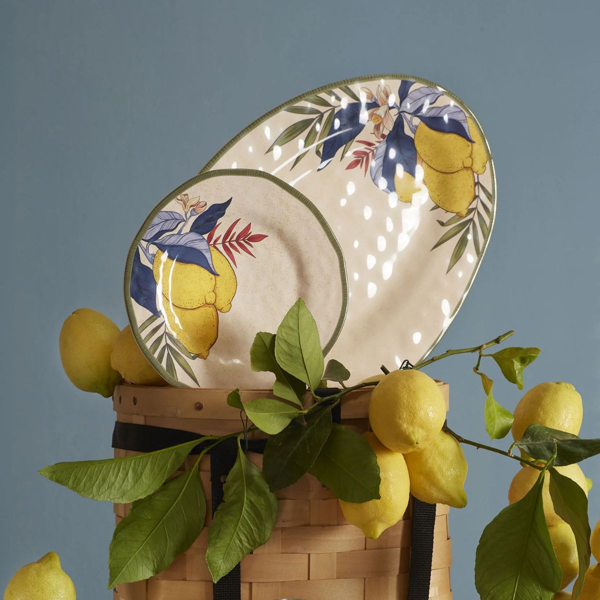 Set de 2 platos planos de melamina Limù Rose & Tulipani – Claudia&Julia