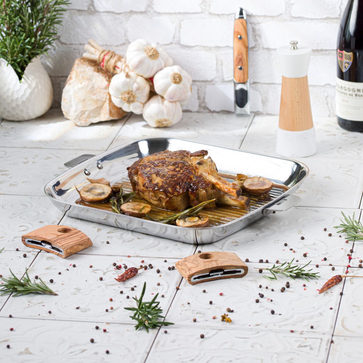 Westmark 2 Pinze Da Barbecue Con Manici In Acciaio Inox E Elementi In Legno Sulle Maniglie, Lunghezza 31 Cm, Acciaio Inossidabile/legno, Classic Wood