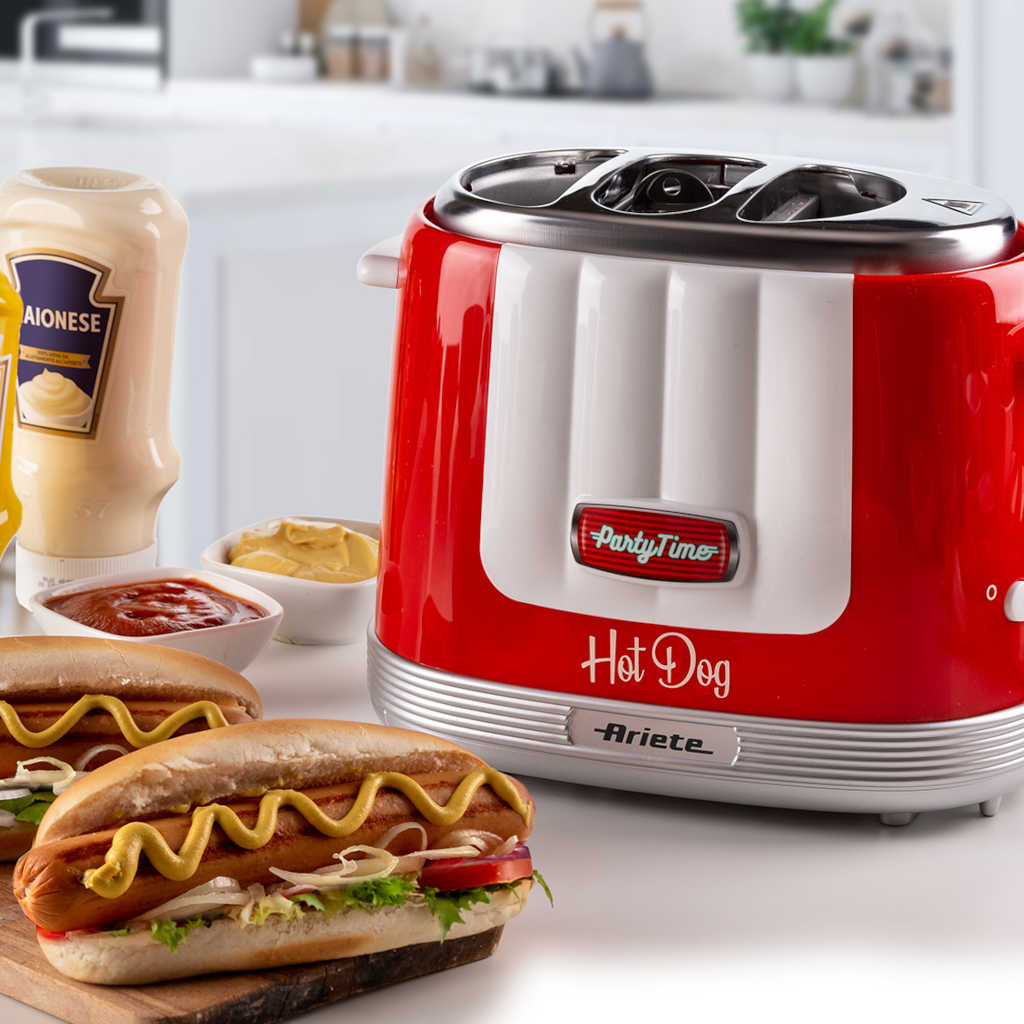 Ariete Hot Dog Maker Party Time - Macchina Per Hot Dog, 650W, 5 Livelli Cottura - Azzurro - Foto 5