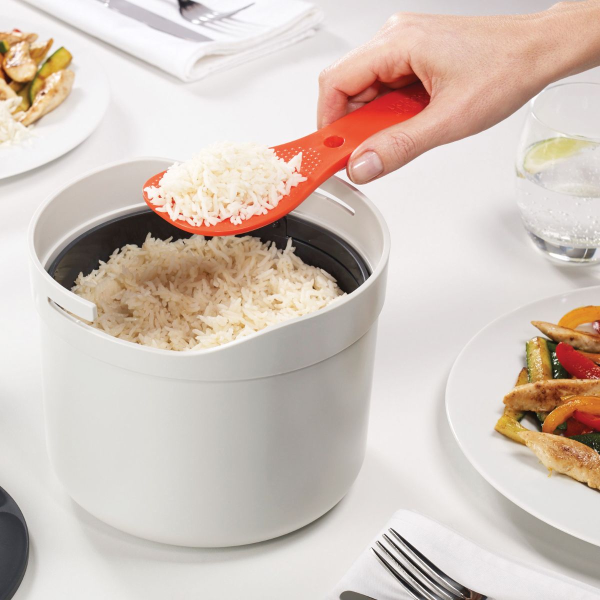 Cuociriso Per Microonde 900 Ml - Contenitore In PP Con Coperchio Per Riso, Pasta, Verdure - Foto 4