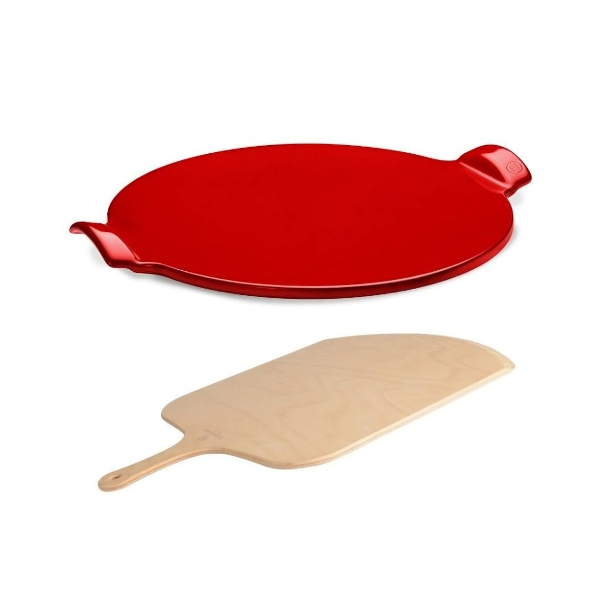 Set Keramik-Backblech für Pizza und Teige + Holzschaufel Emile Henry