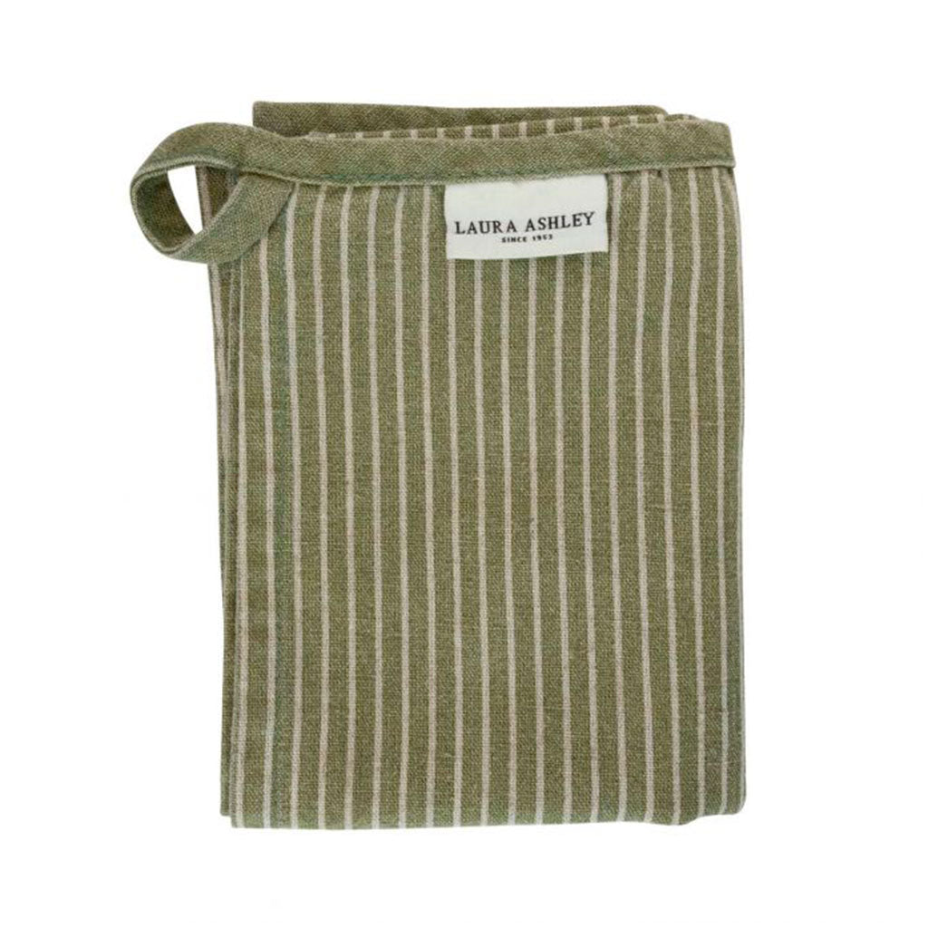 Paño de cocina Linen Collection de Laura Ashley-Verde rayas-LAU183152