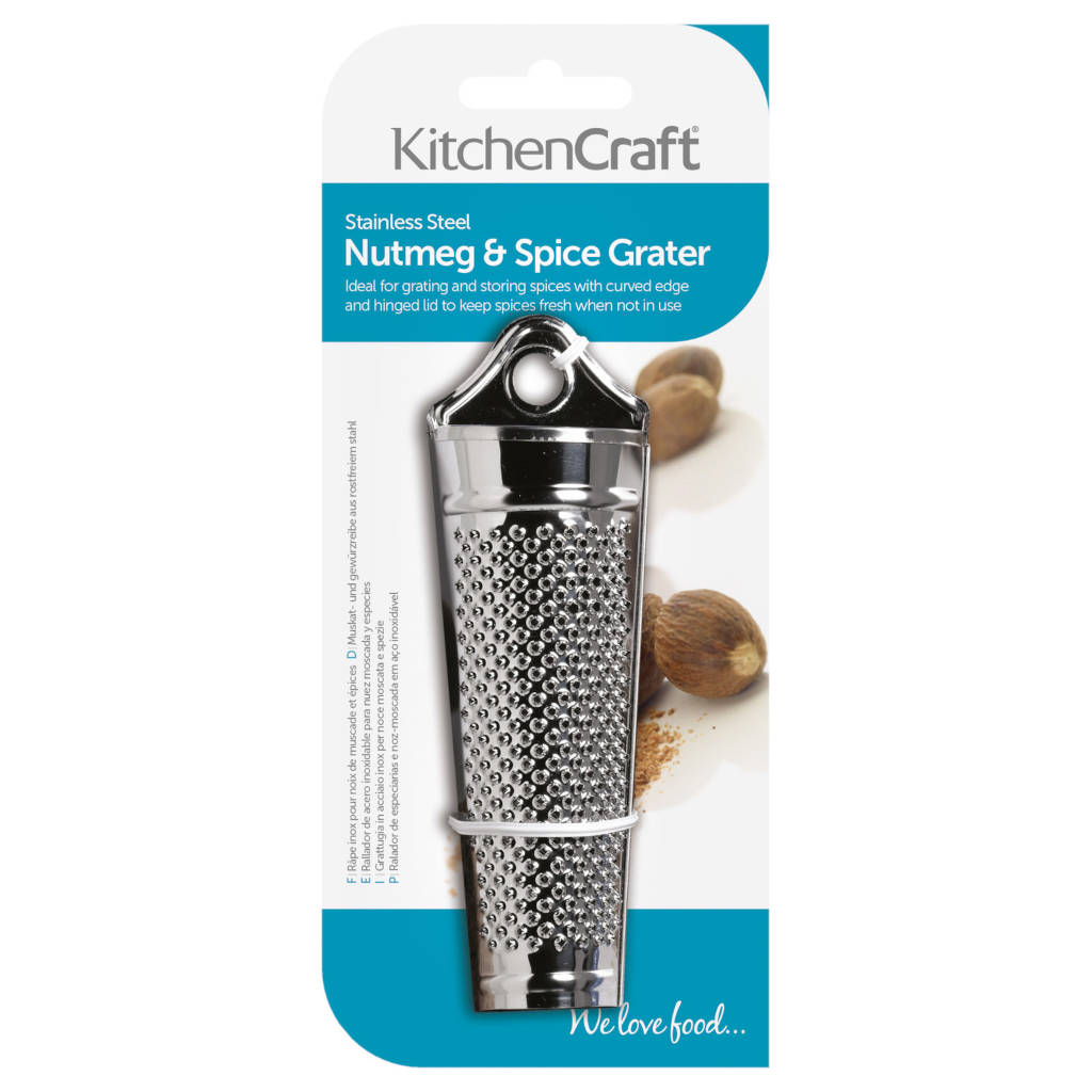 muskatnuss reibe mit aufbewahrung KitchenCraft Muskatnussreibe aus Edelstahl