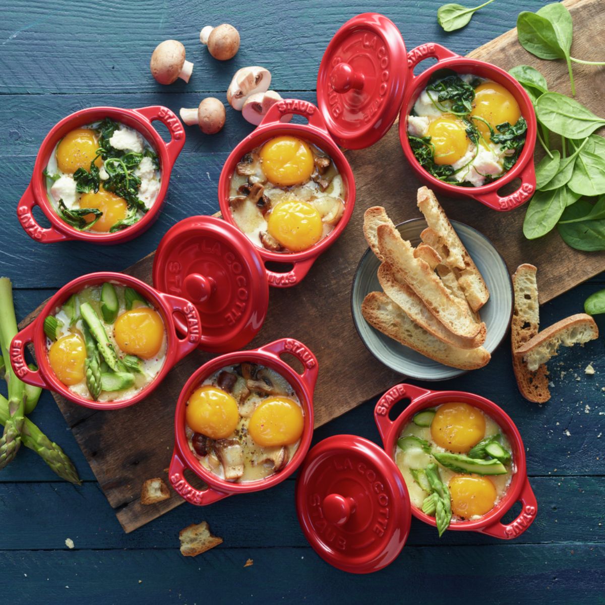 Set of 4 Staub Ceramic Mini Cocottes - Claudia&Julia