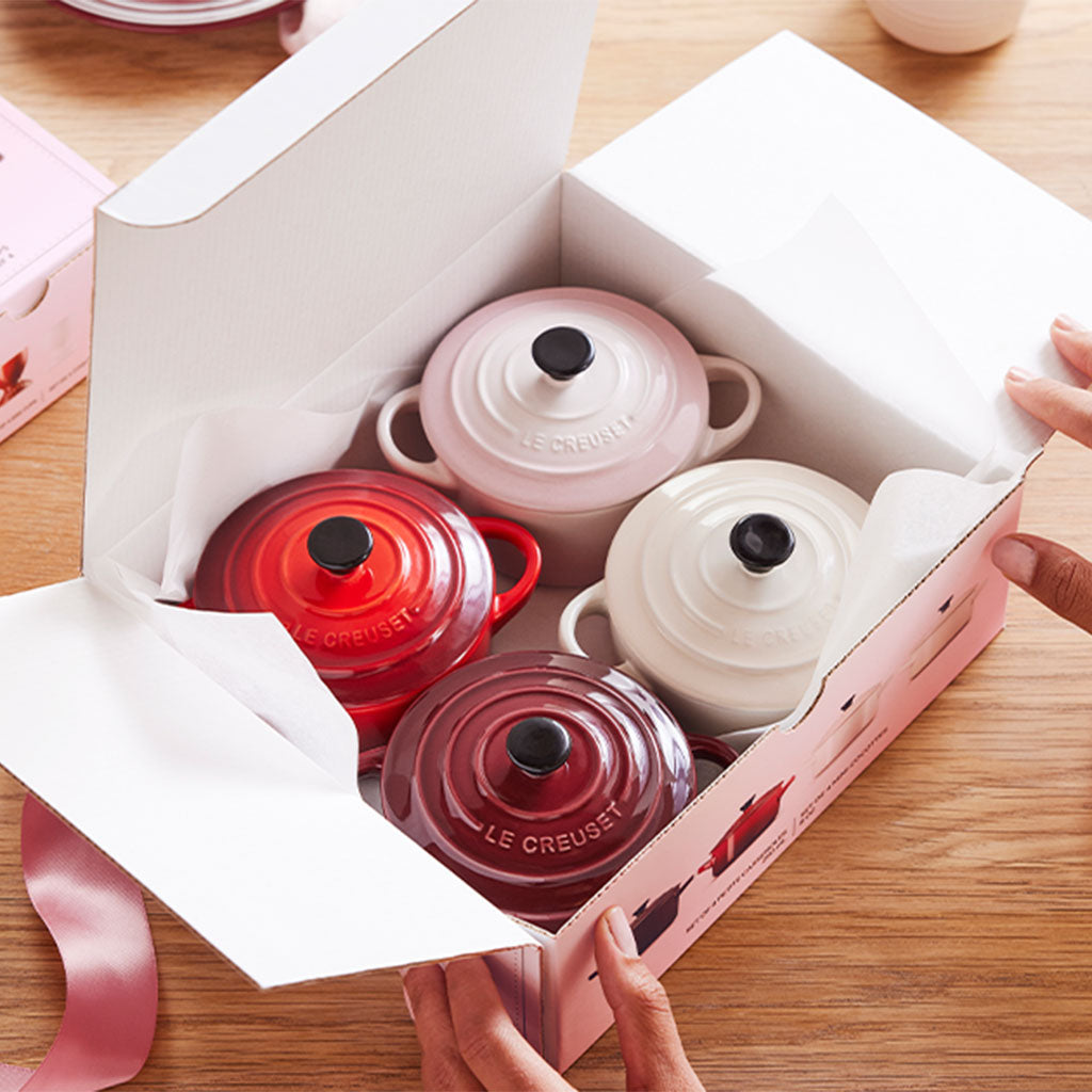 Lot De 4 Petites Casseroles Et Poêles Le Creuset – Rouge – Compatibles Induction – Neuves