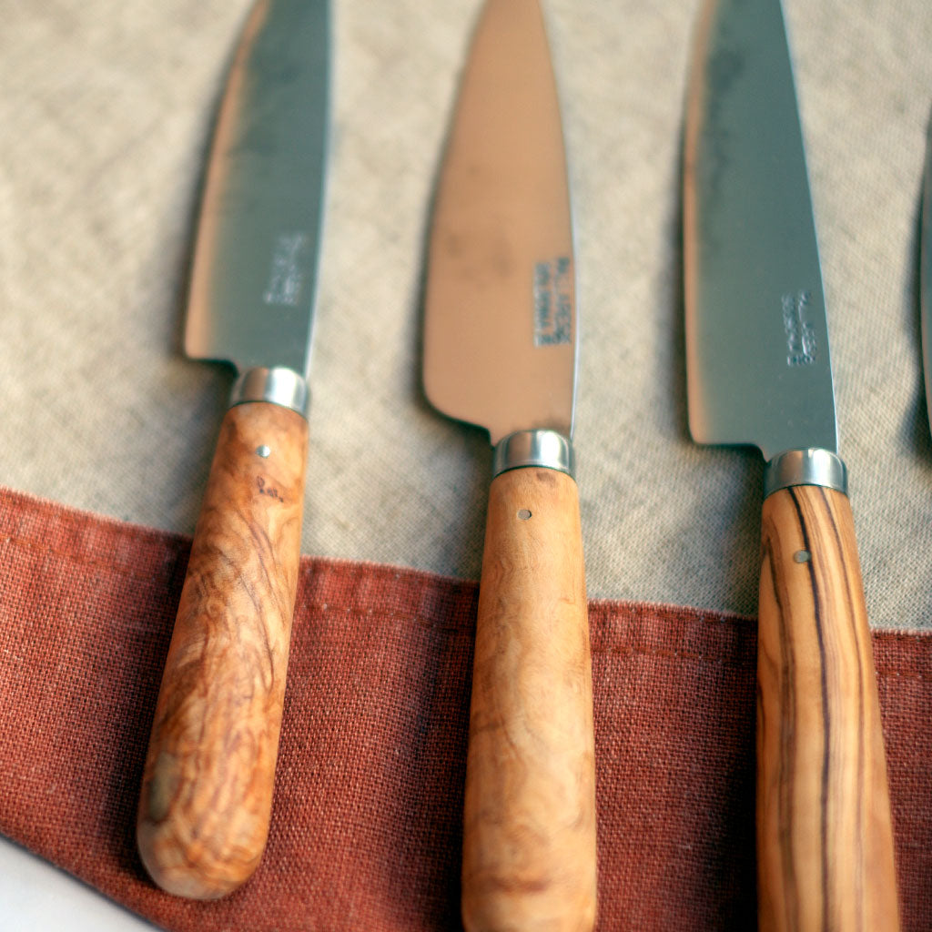 Cuchillos de cocina con mango redondo de olivo Pallarès-