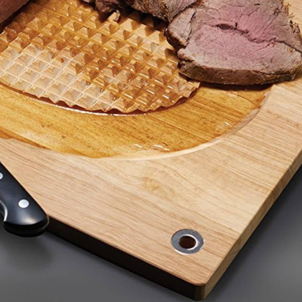 Tabla de madera reversible KitchenCraft MasterClass para carne y corte-KITMCCARVEREC