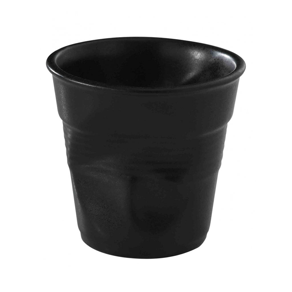 Tazas arrugadas de porcelana 180 ml Revol-Negro Satinado-REV2114