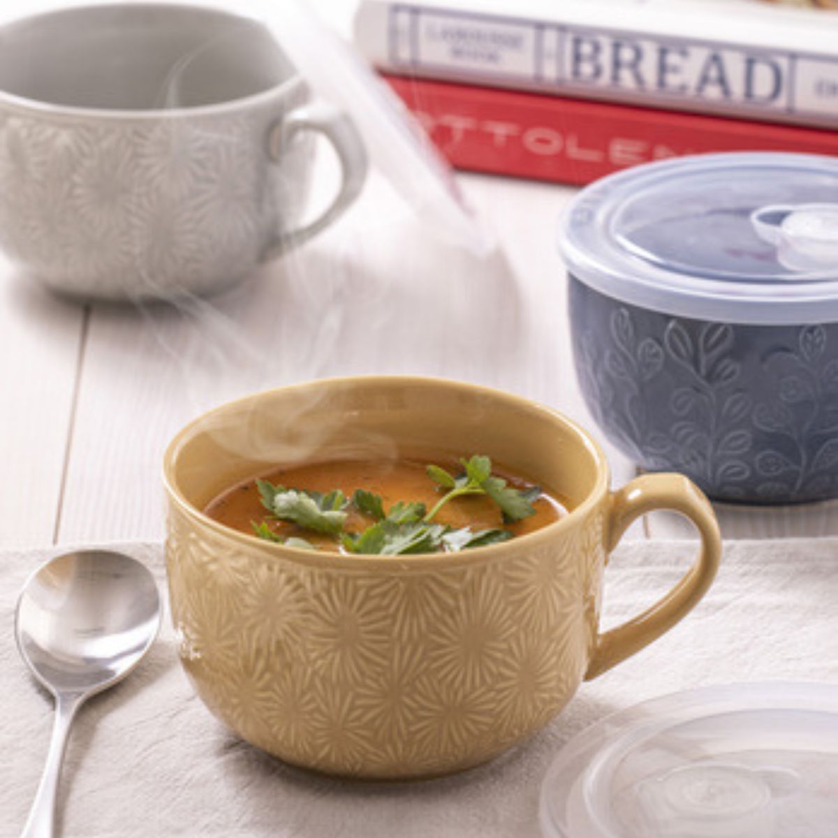 Tasse aus Porzellan mit Deckel Oxley Ladelle