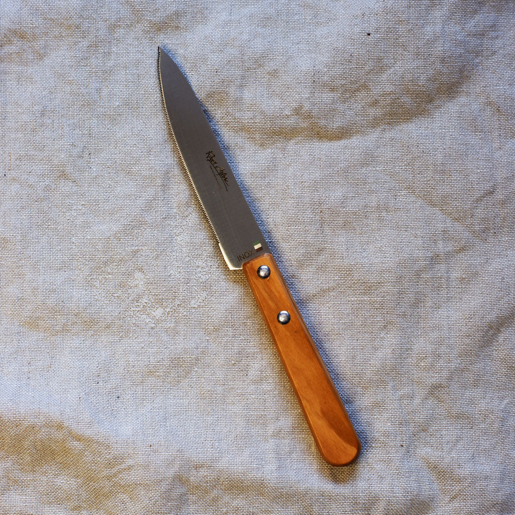 Cuchillo de cocina mango de madera de olivo Roger Orfevre-Microdentado 11 cm-ORF451234