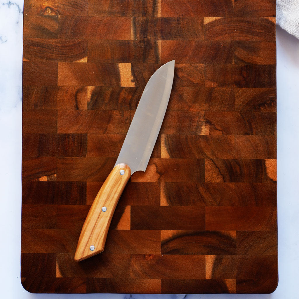 Cuchillo santoku con mango de madera de olivo Roger Orfevre-