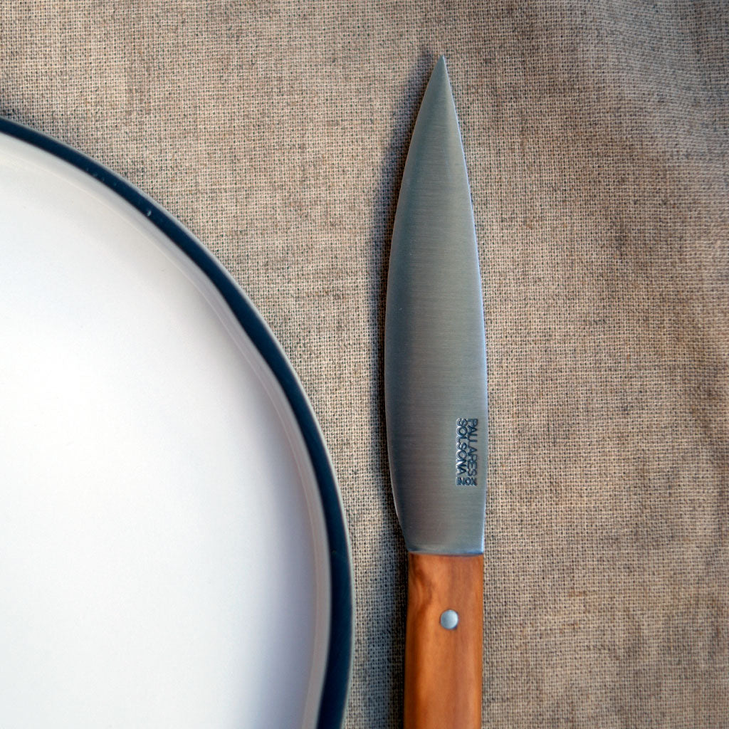 Cuchillo de mesa estilizado con mango de olivo Pallarès-PAL990224212O