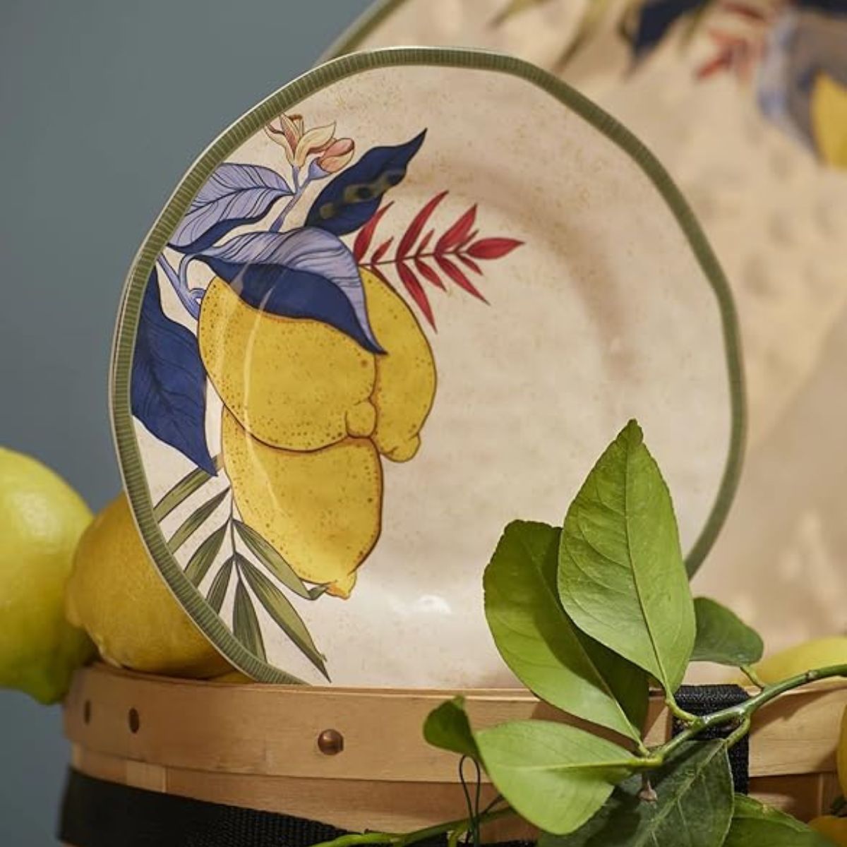 Set de 2 platos planos de melamina Limù Rose & Tulipani – Claudia&Julia