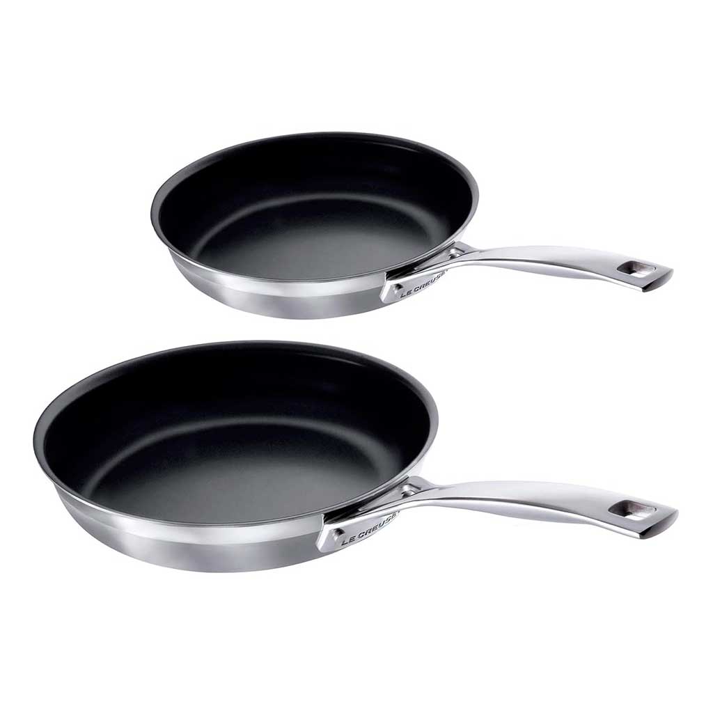 Conjunto de dos sartenes antiadherente 3-PLY de Le creuset-LEC96210000001000