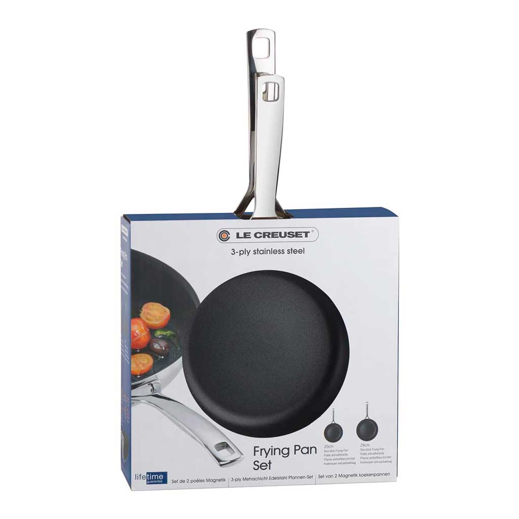 Conjunto de dos sartenes antiadherente 3-PLY de Le creuset-LEC96210000001000