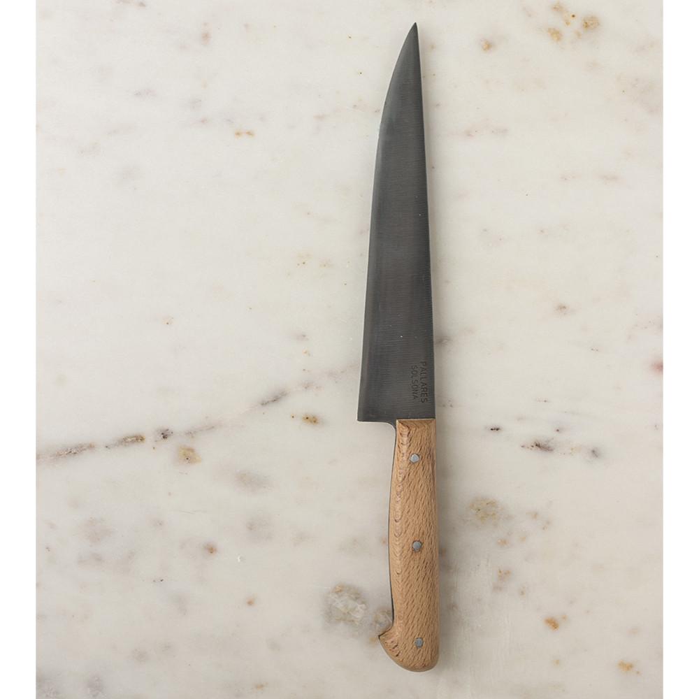 Cuchillo de cocina Pallarès de acero carbono con mango de haya 17cm - Claudia&Julia