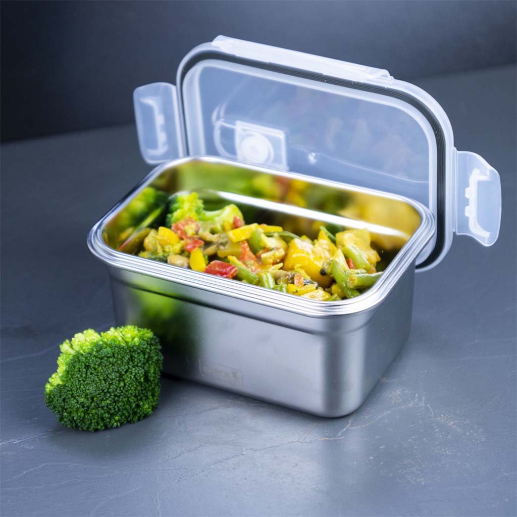 Juego De 3 Fiambreras De Acero Inoxidable 800 Ml - Herméticas, Aptas Lavavajillas, Apilables, Sin BPA