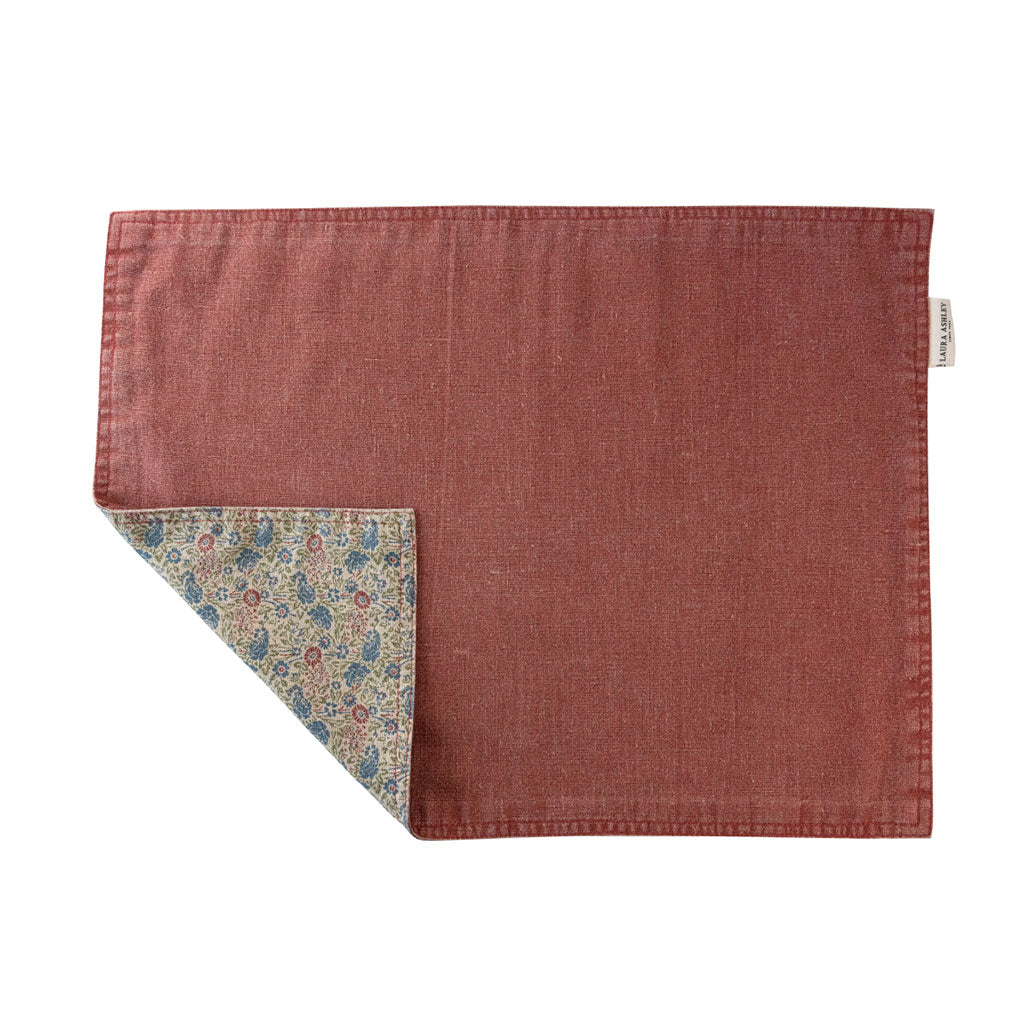 Mantel individual Linen Collection de Laura Ashley-Rojo-LAU183168