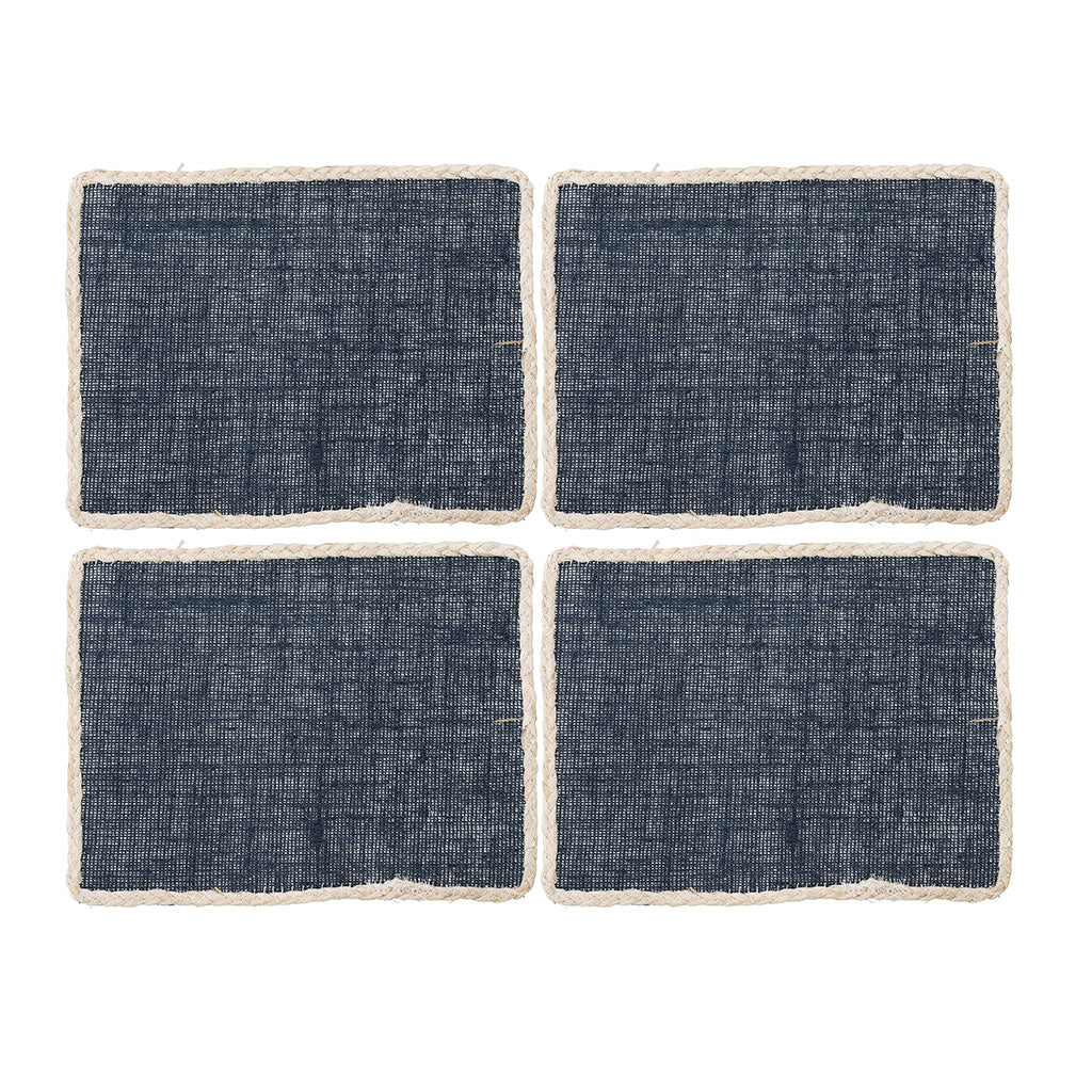 Set 4 manteles individuales rectangulares de KitchenCraft-KITCTPMHESBLUPK4