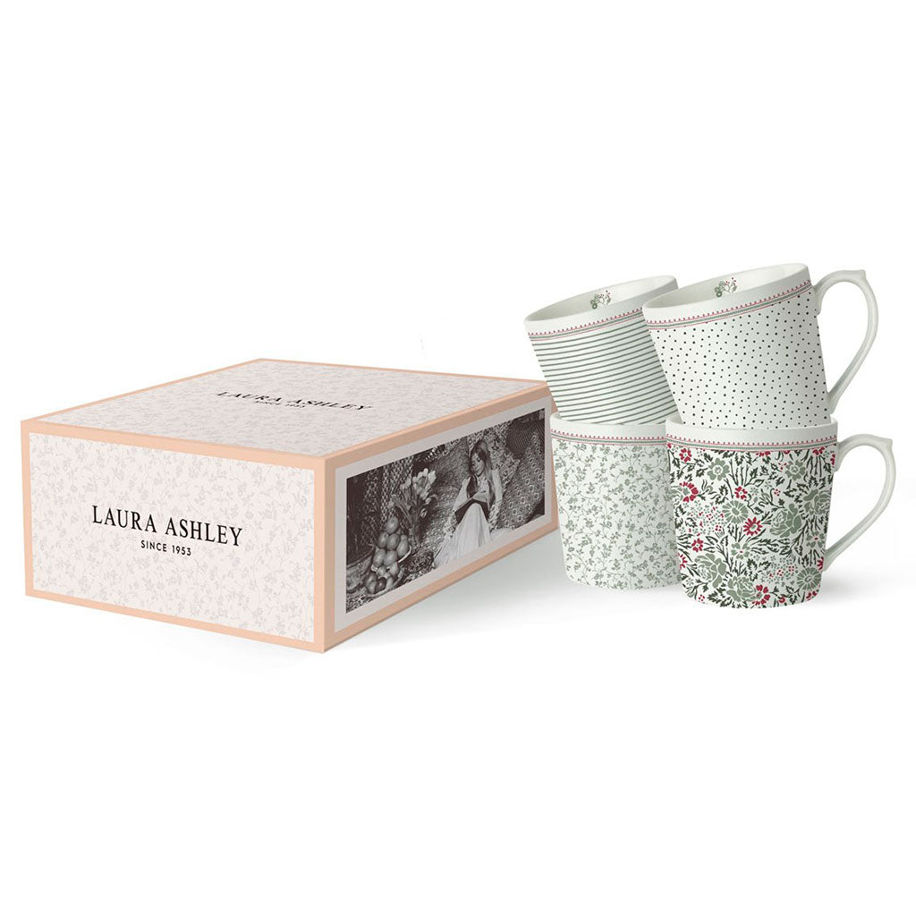 Set de 4 tazas tipo mug Wild Clematis de Laura Ashley-LAU182932