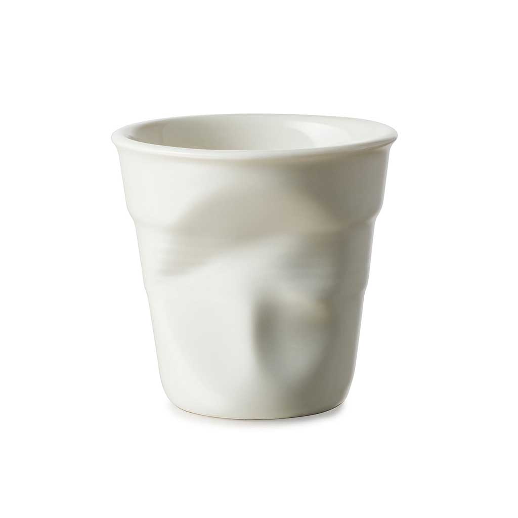Taza arrugada tipo espresso de porcelana 80 ml Revol-Blanco Shell-REV656081