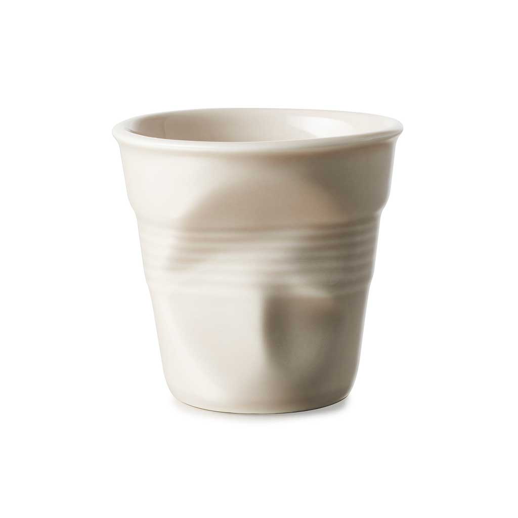 Taza arrugada tipo espresso de porcelana 80 ml Revol-Gris Guijarro-REV656080