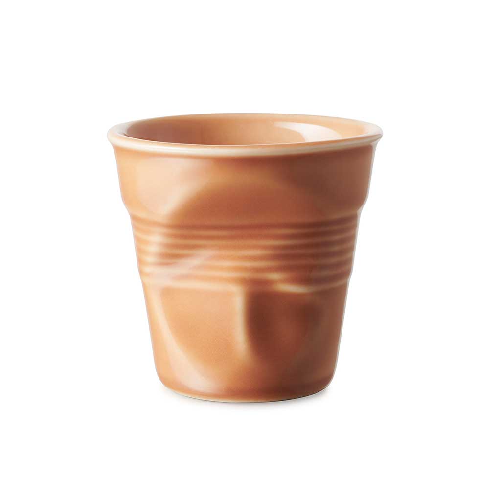 Taza arrugada tipo espresso de porcelana 80 ml Revol-Tierra de Siena-REV656076