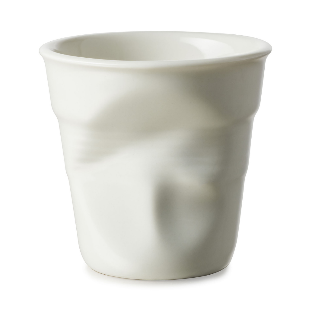 Tazas arrugadas de porcelana 180 ml Revol-Blanco Shell-REV656087
