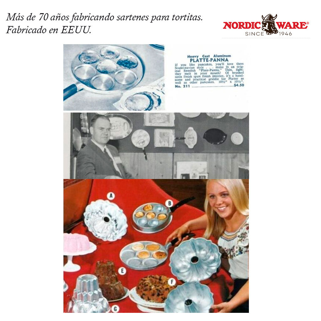 Sartén para tortitas rellenas, pop dots y ebelskiver daneses Nordic Ware-NOR01740